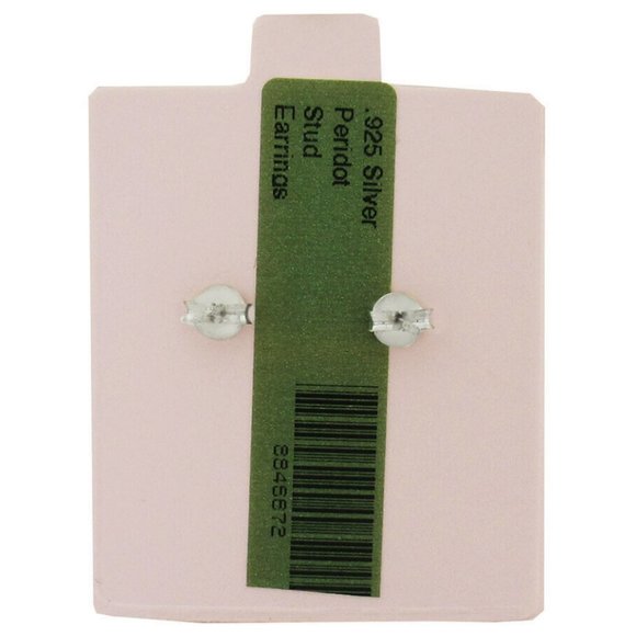 BUTTERFLY PERIDOTS STUD EARRINGS .925 STERLING SILVER - Picture 3 of 3